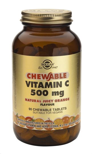 Vitamin C 500 mg Chewable 90 Tablets - Juicy Orange Flavor