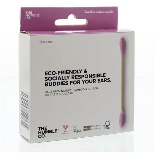 Purple Bamboo Cotton Swabs 100 Units